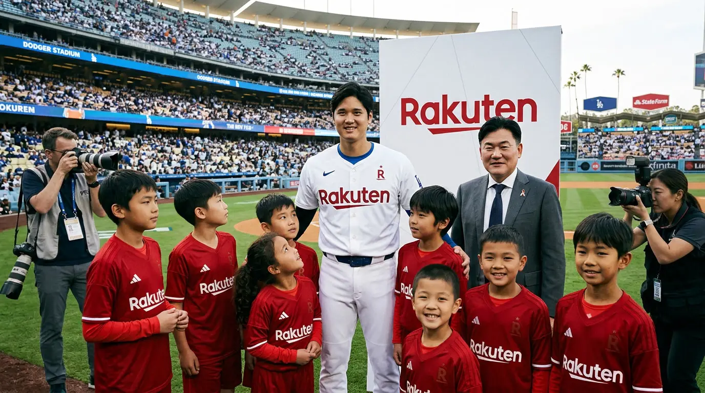 久保建英とサッカースクールの子供たち（のユニフォーム着用）